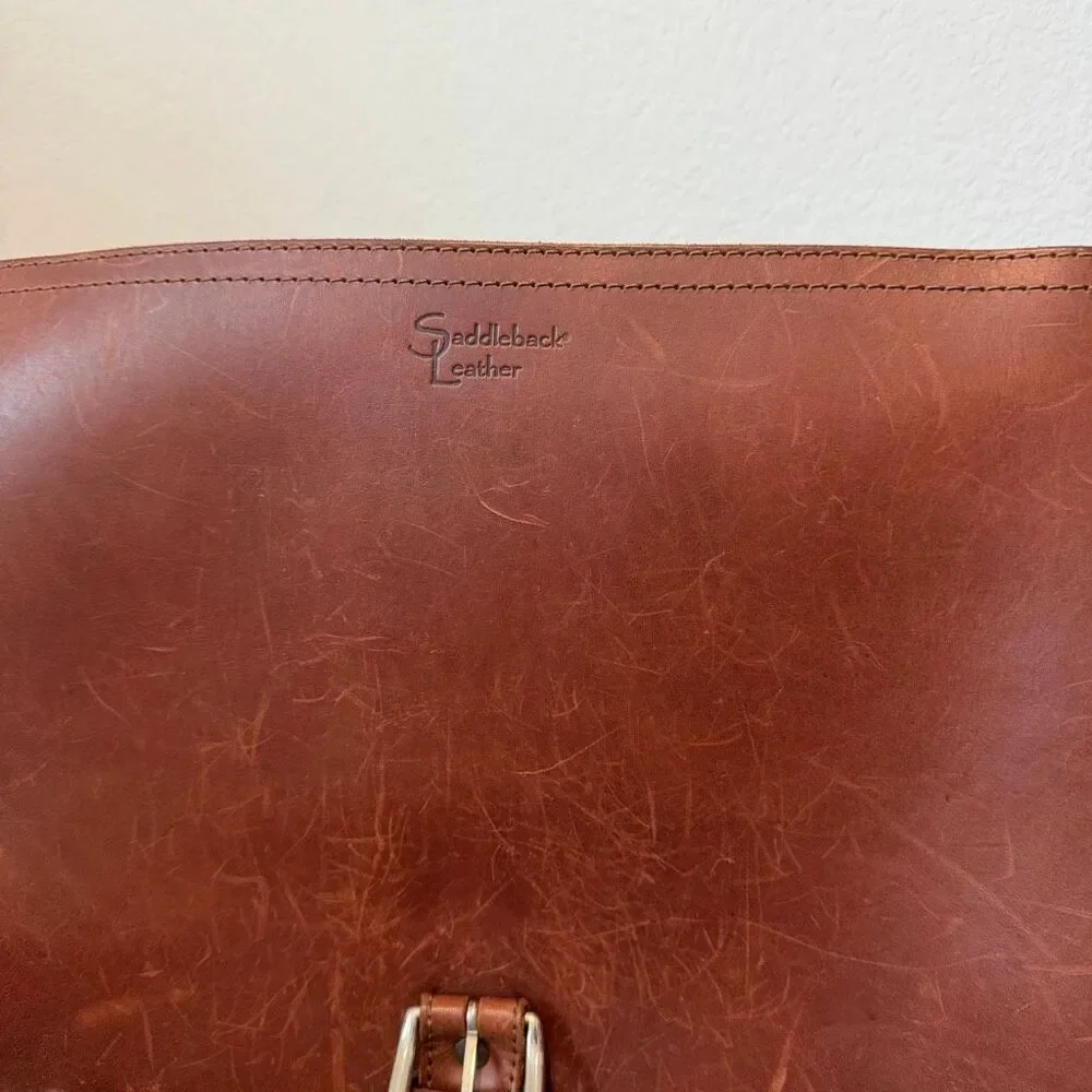 Saddleback Large Classic Leather Briefcase Bag Brown Full Grain Leather